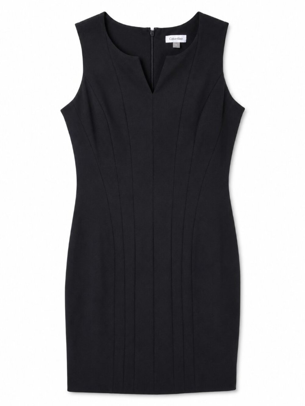 Calvin Klein Black Sleeveless Sheath Dress Womens Size 10 Minimalist Office